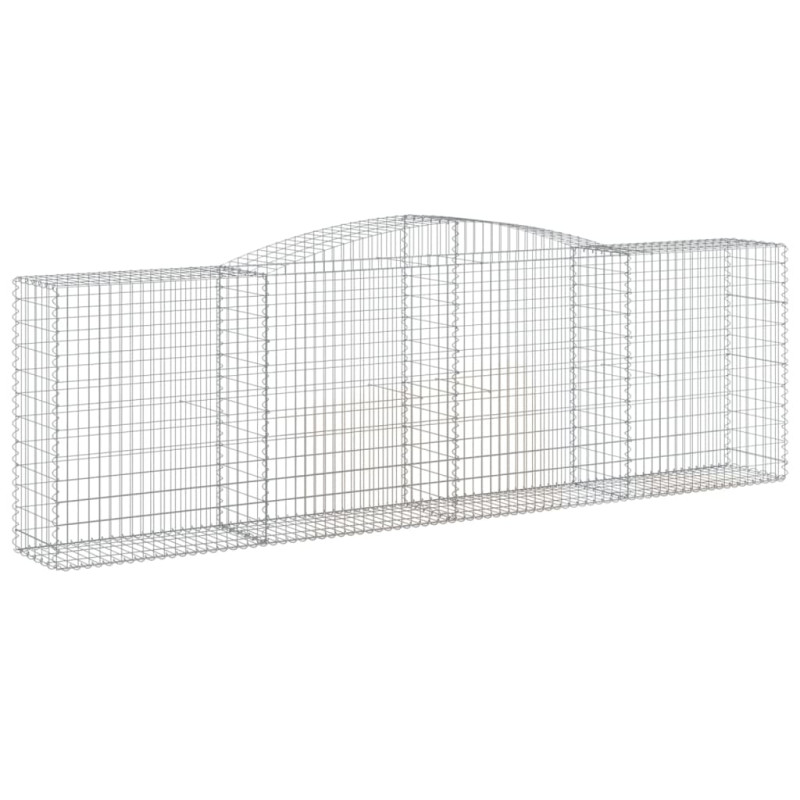 Kosze gabionowe, 6 szt, 400x50x120/140 cm, galwanizowane żelazo