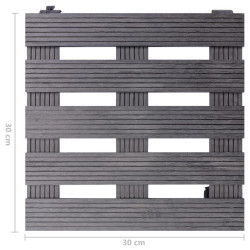 Stojaki na kółkach pod donice, 4 szt., szare, 30x30x7,5 cm, WPC