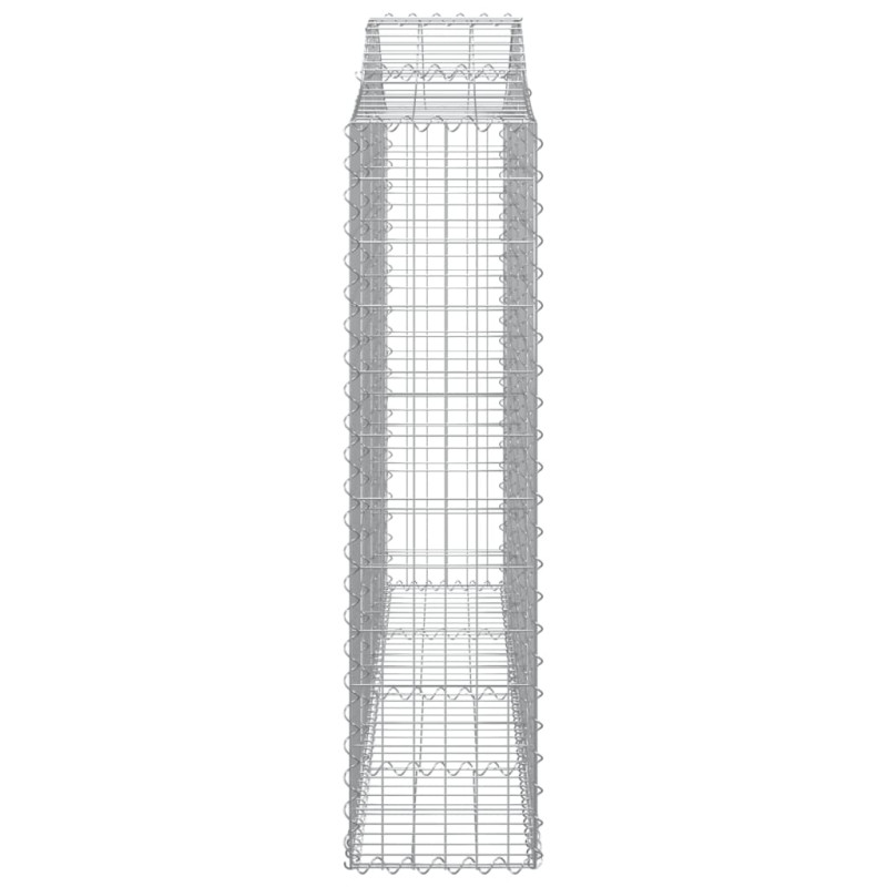 Kosze gabionowe, 12 szt, 200x30x120/140cm, galwanizowane żelazo