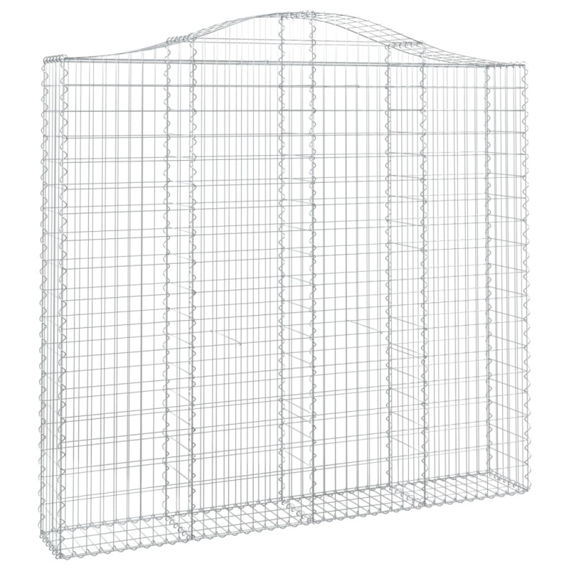 Kosze gabionowe, 6 szt, 200x30x180/200 cm, galwanizowane żelazo
