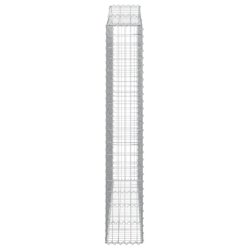 Kosze gabionowe, 6 szt, 200x30x180/200 cm, galwanizowane żelazo