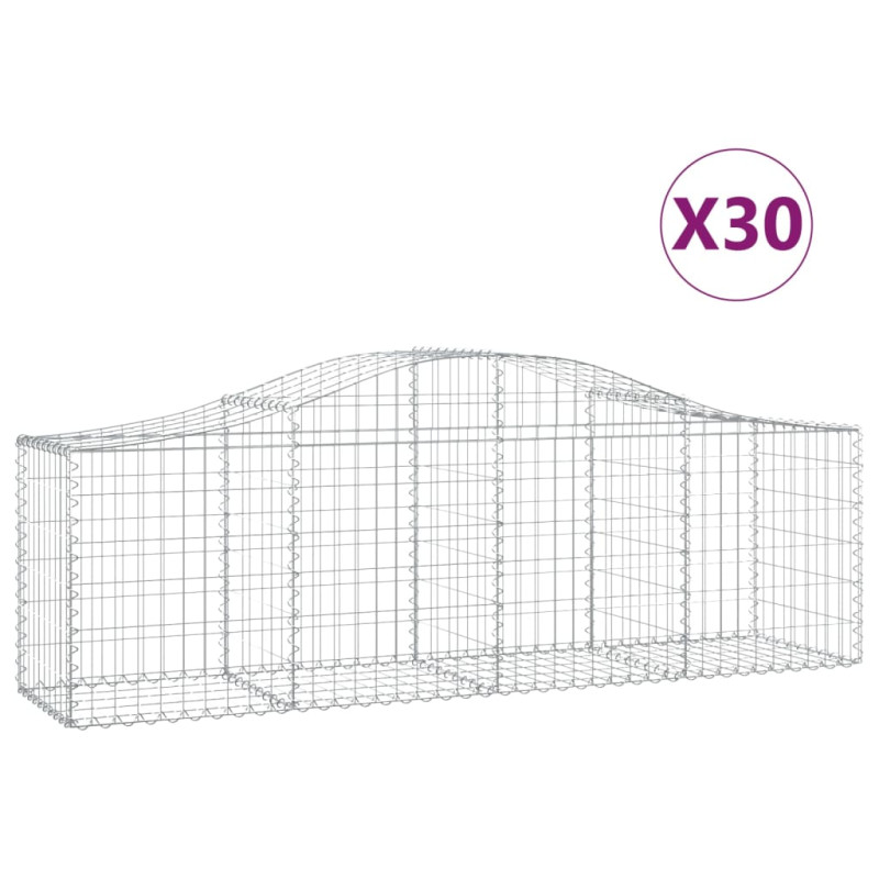 Kosze gabionowe, 30 szt, 200x50x60/80 cm, galwanizowane żelazo