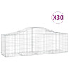 Kosze gabionowe, 30 szt, 200x50x60/80 cm, galwanizowane żelazo