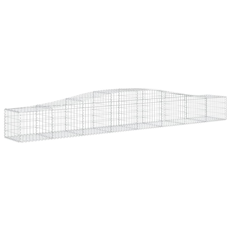 Kosze gabionowe, 15 szt, 400x50x40/60 cm, galwanizowane żelazo