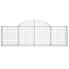 Kosze gabionowe, 10 szt, 200x30x60/80 cm, galwanizowane żelazo