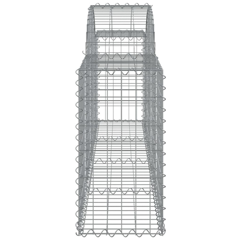 Kosze gabionowe, 10 szt, 200x30x60/80 cm, galwanizowane żelazo