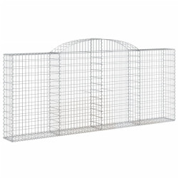 Kosze gabionowe, 7 szt, 300x30x120/140 cm, galwanizowane żelazo