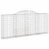 Kosze gabionowe, 7 szt, 300x30x120/140 cm, galwanizowane żelazo