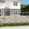 Kosze gabionowe, 9 szt, 300x50x120/140 cm, galwanizowane żelazo