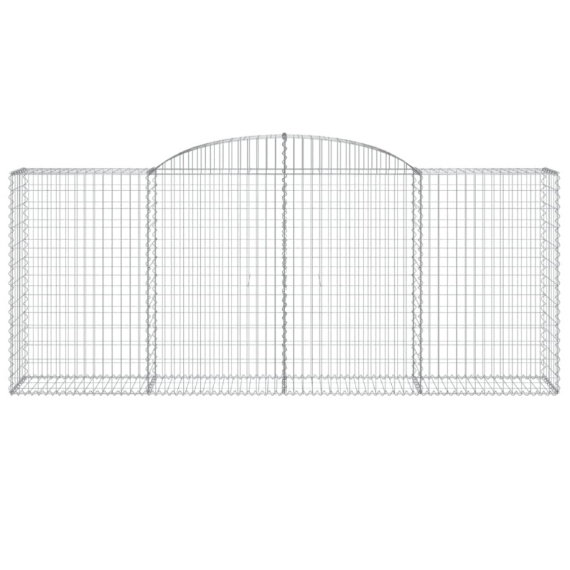 Kosze gabionowe, 9 szt, 300x50x120/140 cm, galwanizowane żelazo