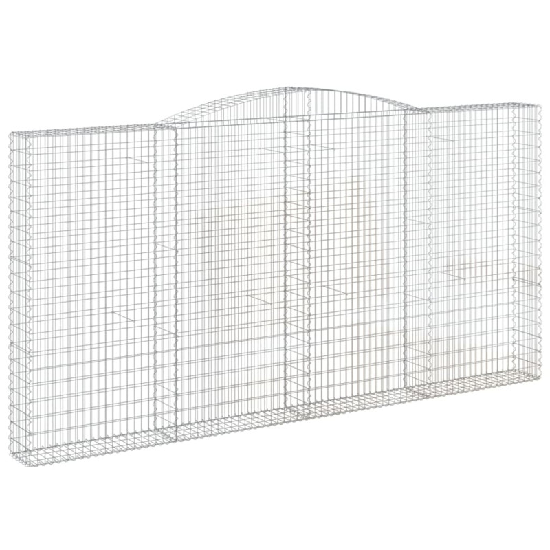 Kosze gabionowe, 2 szt, 400x30x200/220 cm, galwanizowane żelazo