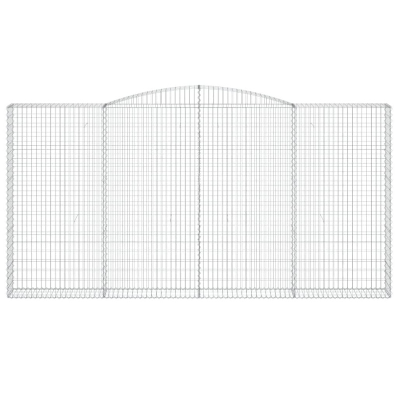 Kosze gabionowe, 2 szt, 400x30x200/220 cm, galwanizowane żelazo