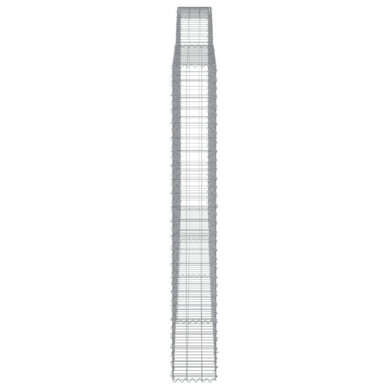 Kosze gabionowe, 2 szt, 400x30x220/240 cm, galwanizowane żelazo