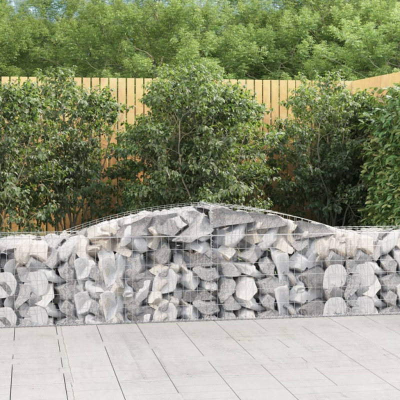 Kosze gabionowe, 10 szt, 400x50x60/80 cm, galwanizowane żelazo