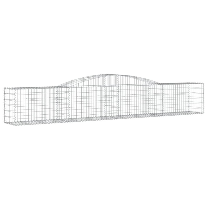 Kosze gabionowe, 10 szt, 400x50x60/80 cm, galwanizowane żelazo