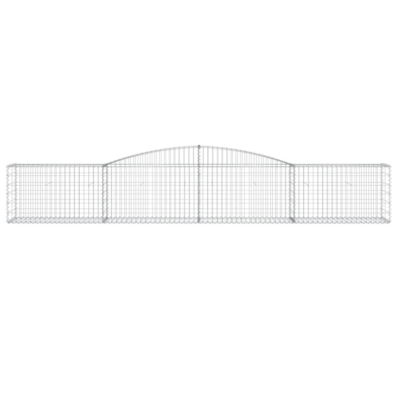 Kosze gabionowe, 10 szt, 400x50x60/80 cm, galwanizowane żelazo