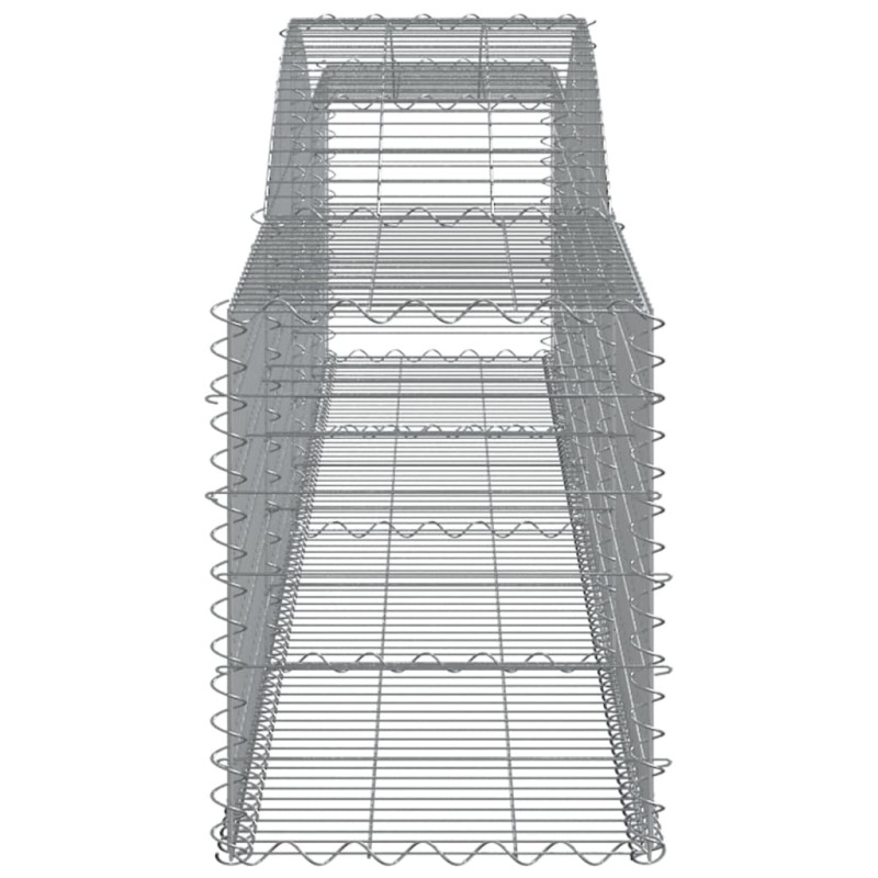 Kosze gabionowe, 10 szt, 400x50x60/80 cm, galwanizowane żelazo