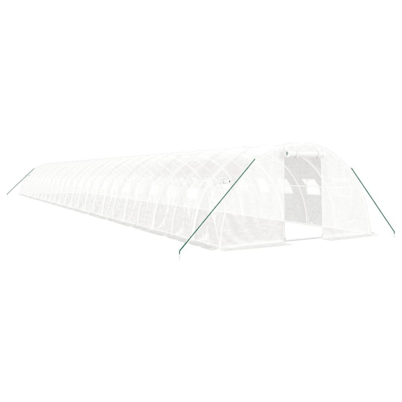 Szklarnia ze stalową ramą, biała, 96 m², 24x4x2 m
