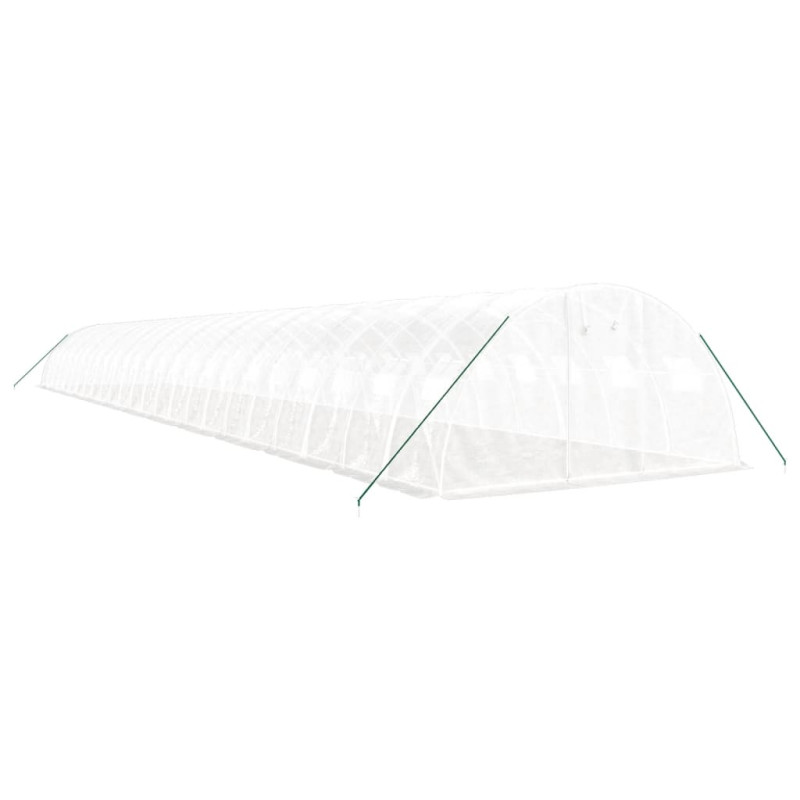 Szklarnia ze stalową ramą, biała, 96 m², 24x4x2 m
