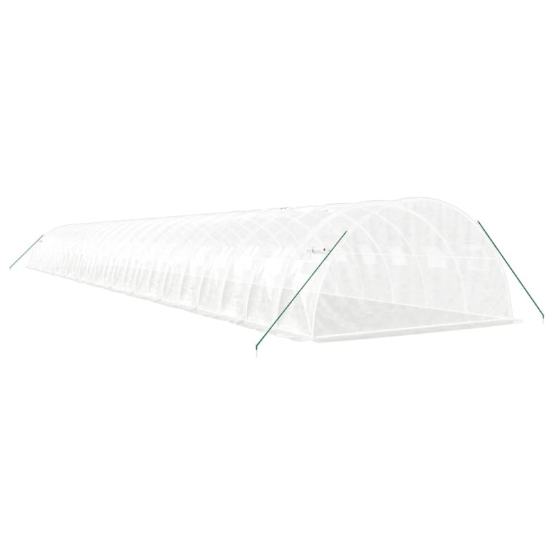 Szklarnia ze stalową ramą, biała, 96 m², 24x4x2 m