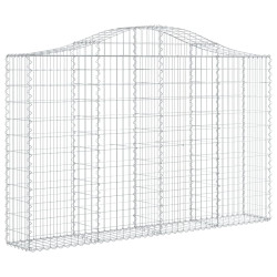 Kosze gabionowe, 14 szt, 200x30x120/140cm, galwanizowane żelazo