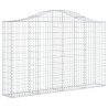 Kosze gabionowe, 14 szt, 200x30x120/140cm, galwanizowane żelazo