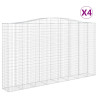 Kosze gabionowe, 4 szt, 400x50x220/240 cm, galwanizowane żelazo