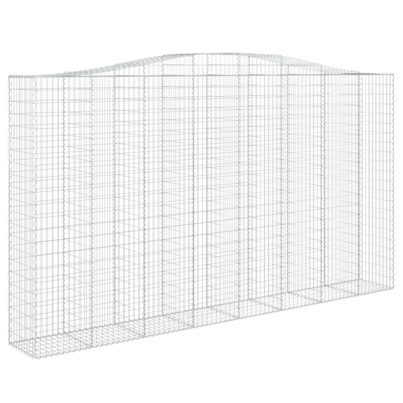 Kosze gabionowe, 4 szt, 400x50x220/240 cm, galwanizowane żelazo