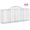 Kosze gabionowe, 20 szt, 200x30x80/100 cm, galwanizowane żelazo