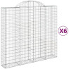 Kosze gabionowe, 6 szt, 200x50x180/200 cm, galwanizowane żelazo
