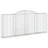 Kosze gabionowe, 9 szt, 300x30x120/140cm, galwanizowane żelazo