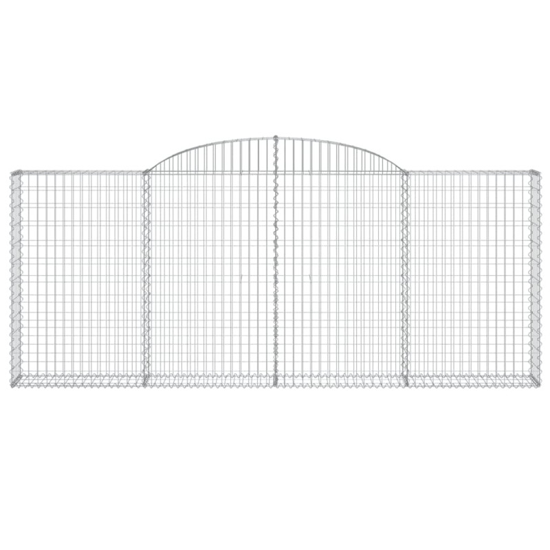 Kosze gabionowe, 9 szt, 300x30x120/140cm, galwanizowane żelazo
