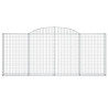 Kosze gabionowe, 9 szt, 300x30x120/140cm, galwanizowane żelazo