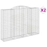 Kosze gabionowe, 2 szt, 300x50x200/220 cm, galwanizowane żelazo