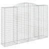 Kosze gabionowe, 2 szt, 300x50x200/220 cm, galwanizowane żelazo