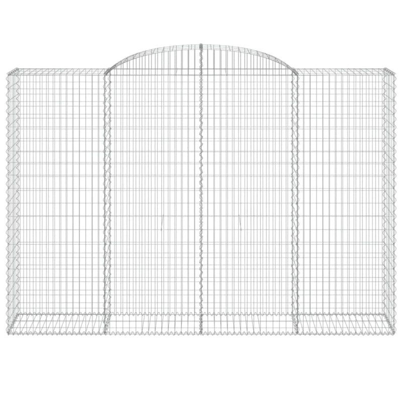 Kosze gabionowe, 2 szt, 300x50x200/220 cm, galwanizowane żelazo