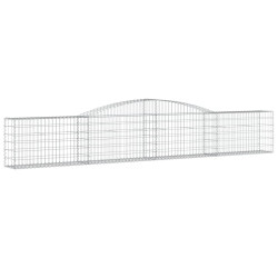 Kosze gabionowe, 10 szt, 400x30x60/80 cm, galwanizowane żelazo