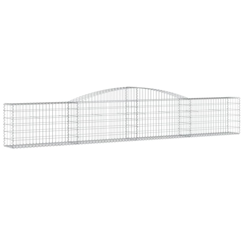 Kosze gabionowe, 10 szt, 400x30x60/80 cm, galwanizowane żelazo