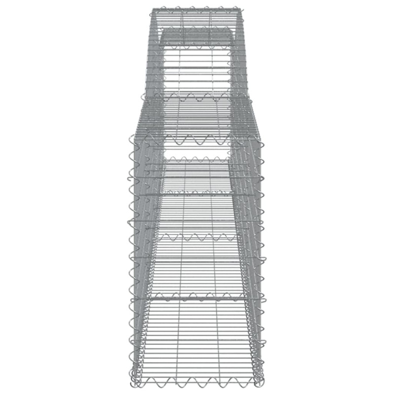 Kosze gabionowe, 10 szt, 400x30x60/80 cm, galwanizowane żelazo