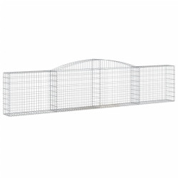 Kosze gabionowe, 15 szt, 400x30x80/100 cm, galwanizowane żelazo