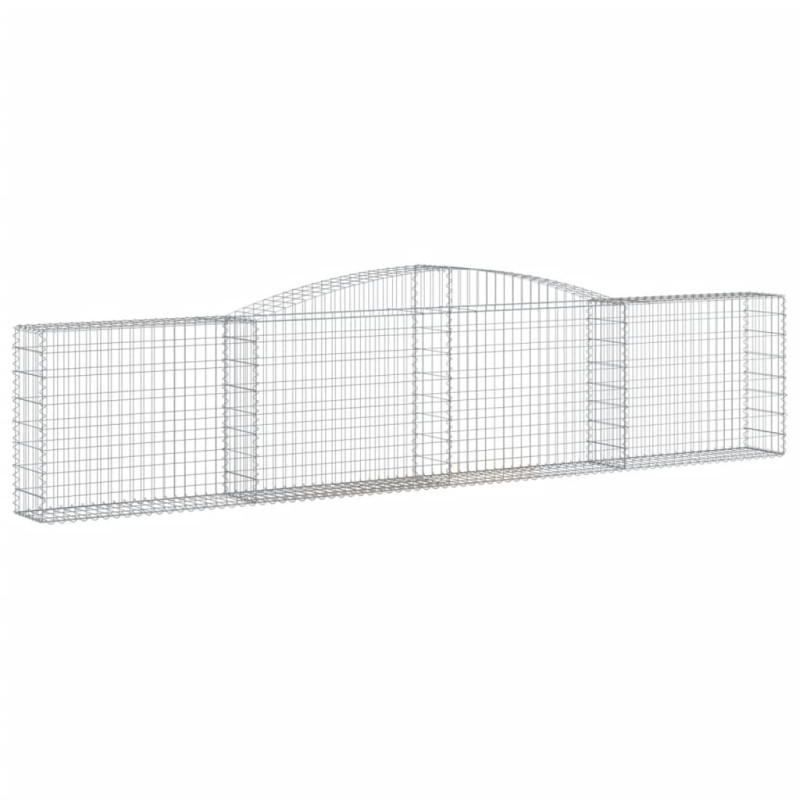 Kosze gabionowe, 15 szt, 400x30x80/100 cm, galwanizowane żelazo