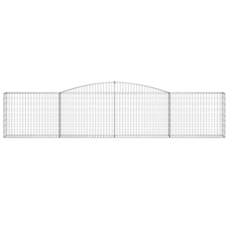 Kosze gabionowe, 15 szt, 400x30x80/100 cm, galwanizowane żelazo