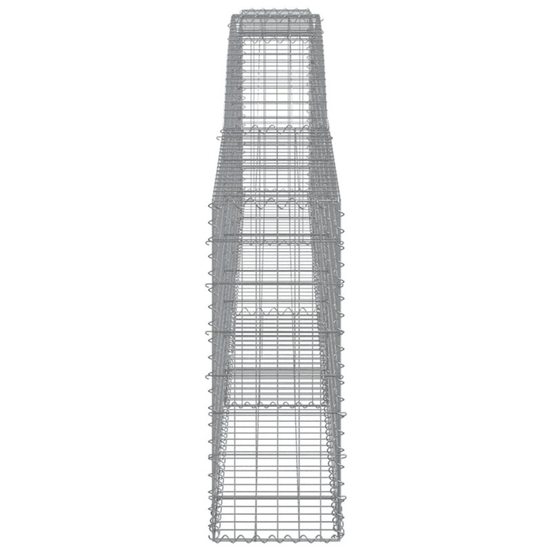 Kosze gabionowe, 15 szt, 400x30x80/100 cm, galwanizowane żelazo
