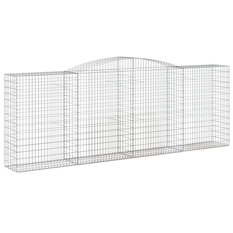 Kosze gabionowe, 6 szt, 400x50x140/160 cm, galwanizowane żelazo