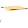 Ręcznie zwijana markiza z LED, 400 x 350 cm, żółto-biała