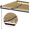 Ręcznie zwijana markiza z LED, 400 x 350 cm, żółto-biała