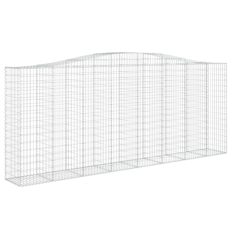 Kosze gabionowe, 8 szt, 400x50x160/180 cm, galwanizowane żelazo
