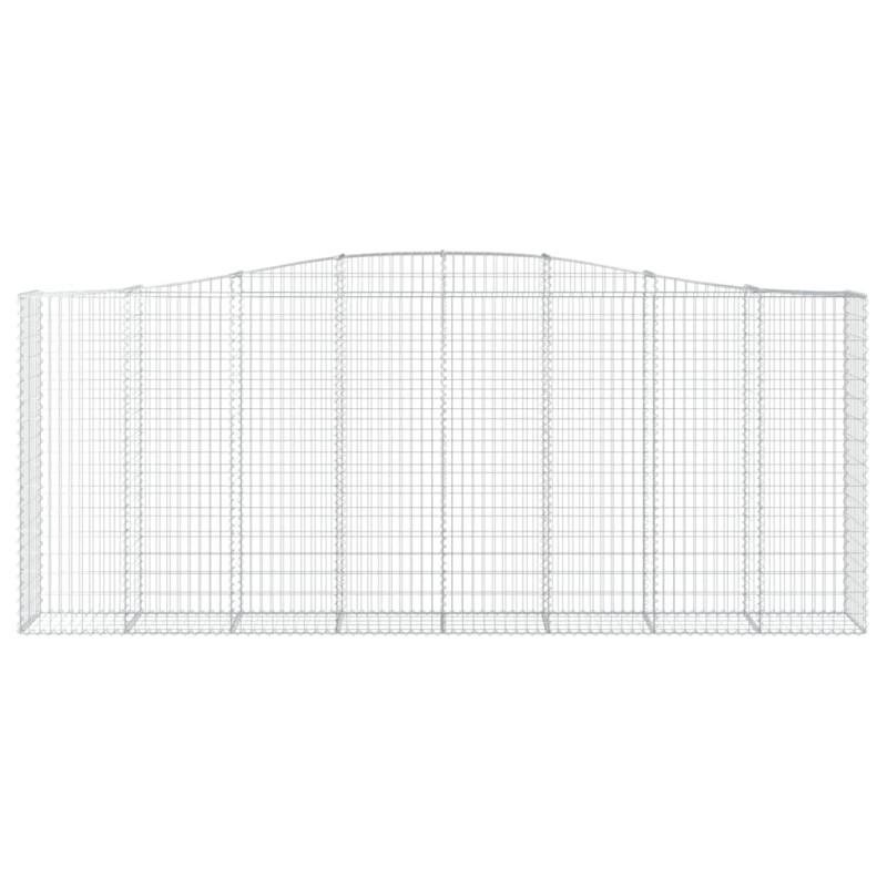 Kosze gabionowe, 8 szt, 400x50x160/180 cm, galwanizowane żelazo