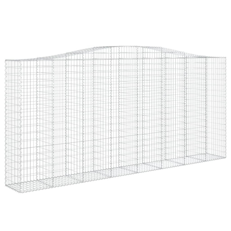 Kosze gabionowe, 9 szt, 400x50x180/200 cm, galwanizowane żelazo