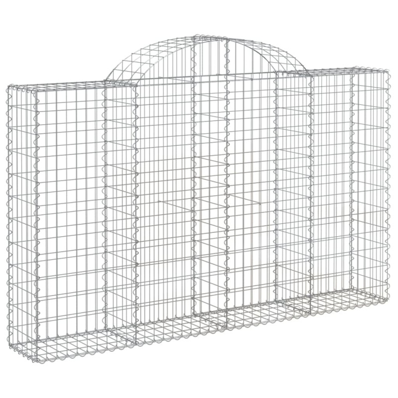 Kosze gabionowe, 9 szt, 200x30x120/140 cm, galwanizowane żelazo